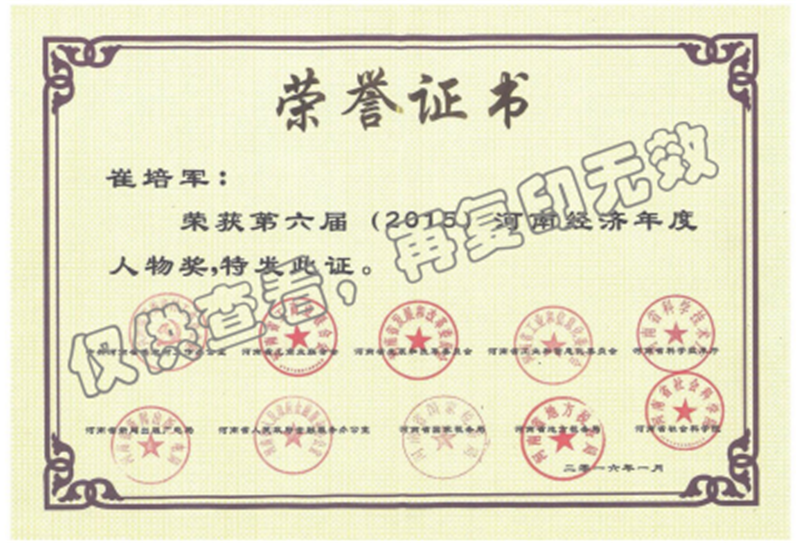 河南經(jīng)濟年度人物獎